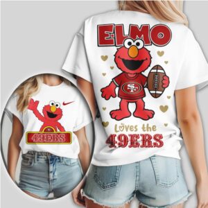San Francisco 49ers Football Official NFL Elmo Fan 3D Shirt