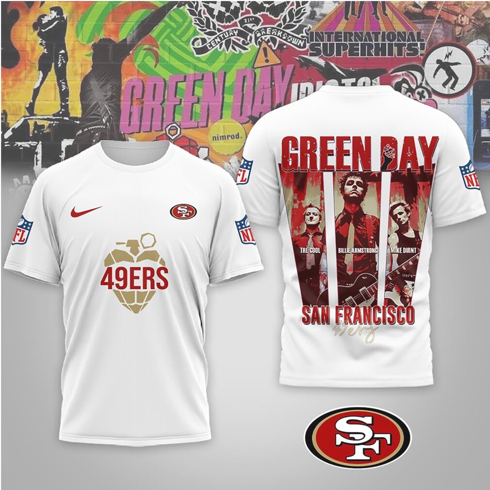 San Francisco 49ers Green Day Rock Band Mashup Nike Performance Football Fan T Shirt San Francisco 49ers Green Day Rock Band Mashup Nike Performance Football Fan T Shirt