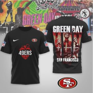 San Francisco 49ers Green Day Rock Band Mashup Nike Performance Football Fan T Shirt
