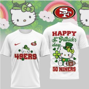 San Francisco 49ers Hello Kitty St. Patrick's Day Lucky Leprechaun Football T Shirt