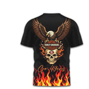 San Francisco 49ers Official NFL Eagle Harley Davidson 3D Shirt