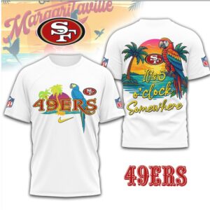 San Francisco 49ers Official NFL It's 5 O'clock Somewhere 3D Shirt