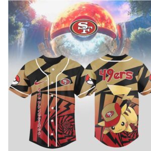 San Francisco 49ers Official NFL Pikachu Jersey Shirt