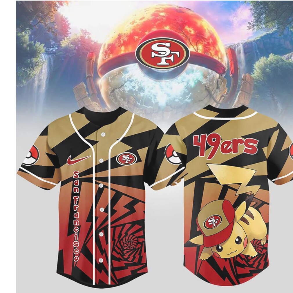San Francisco 49ers Official NFL Pikachu Jersey Shirt San Francisco 49ers Official NFL Pikachu Jersey Shirt