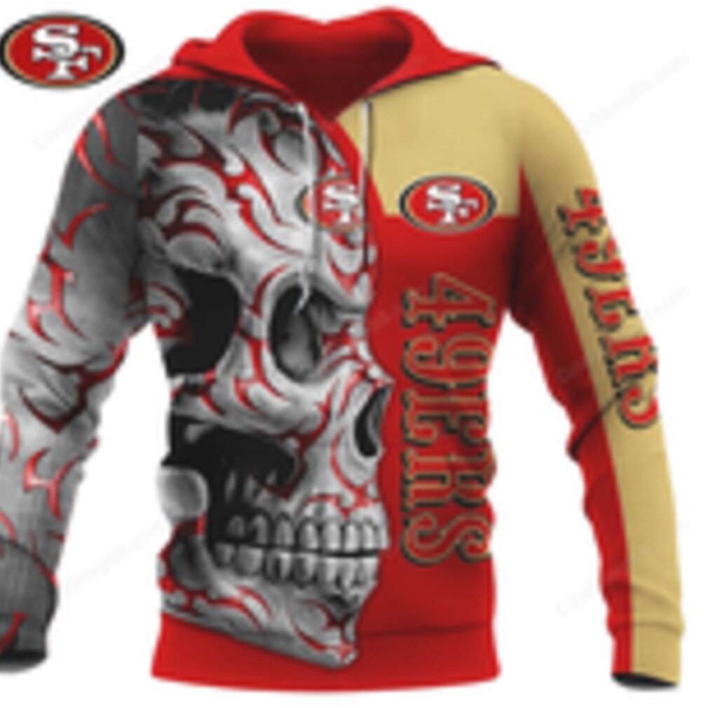 San Francisco 49ers Skull NFL Fan Football Hoodie San Francisco 49ers Skull NFL Fan Football Hoodie