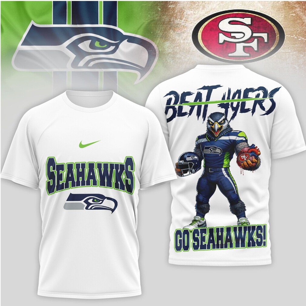 Seattle Seahawks “Beat 49ers” Rivalry Mascot Graphic Tee Seattle Seahawks “Beat 49ers” Rivalry Mascot Graphic Tee