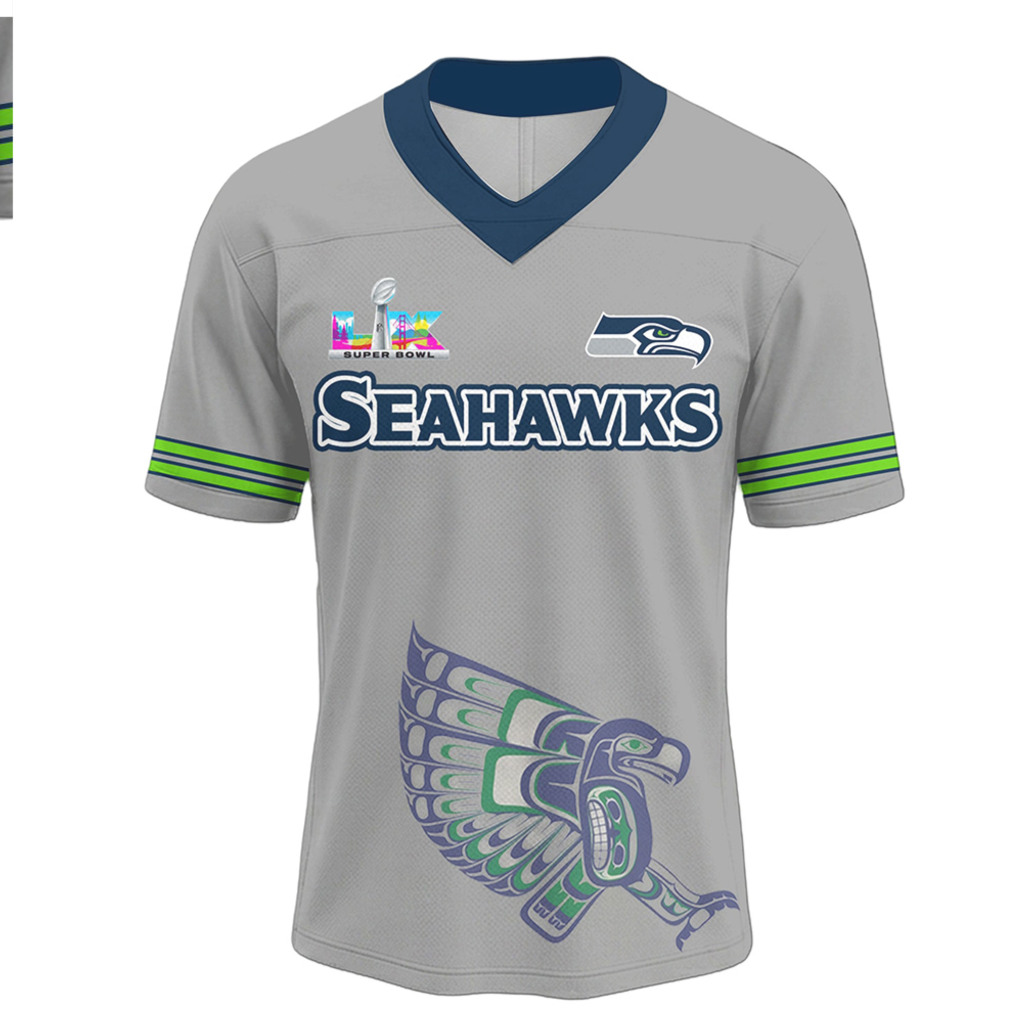 Seattle Seahawks Bring On The 12 Grey V Neck Football Jersey Fan Apparel Seattle Seahawks Bring On The 12 Grey V Neck Football Jersey Fan Apparel