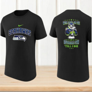 Seattle Seahawks Fan Till I Die Win Lose Or Tie Mascot Football T Shirt