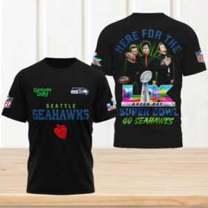 Seattle Seahawks Green Day Super Bowl LX T Shirt NFL Rock Band Fan T Shirt