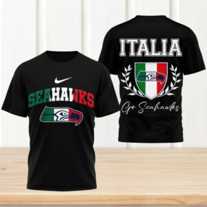 Seattle Seahawks Italia Heritage Italian Flag Nike Logo Football T Shirt