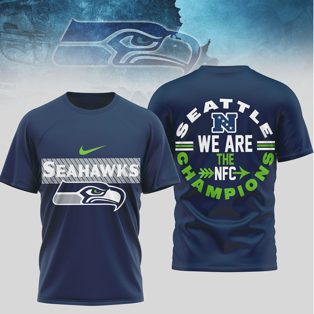 Seattle Seahawks NFC Champions We Are The Champions Nike Logo Performance T Shirt Seattle Seahawks NFC Champions We Are The Champions Nike Logo Performance T Shirt