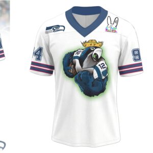 Seattle Seahawks Official Benito Bowl V neck Baseball Jersey