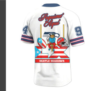 Seattle Seahawks Official Benito Bowl V neck Baseball Jersey