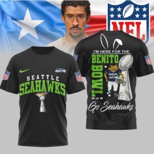 Seattle Seahawks Official NFL Benito Bowl 3D Shirt