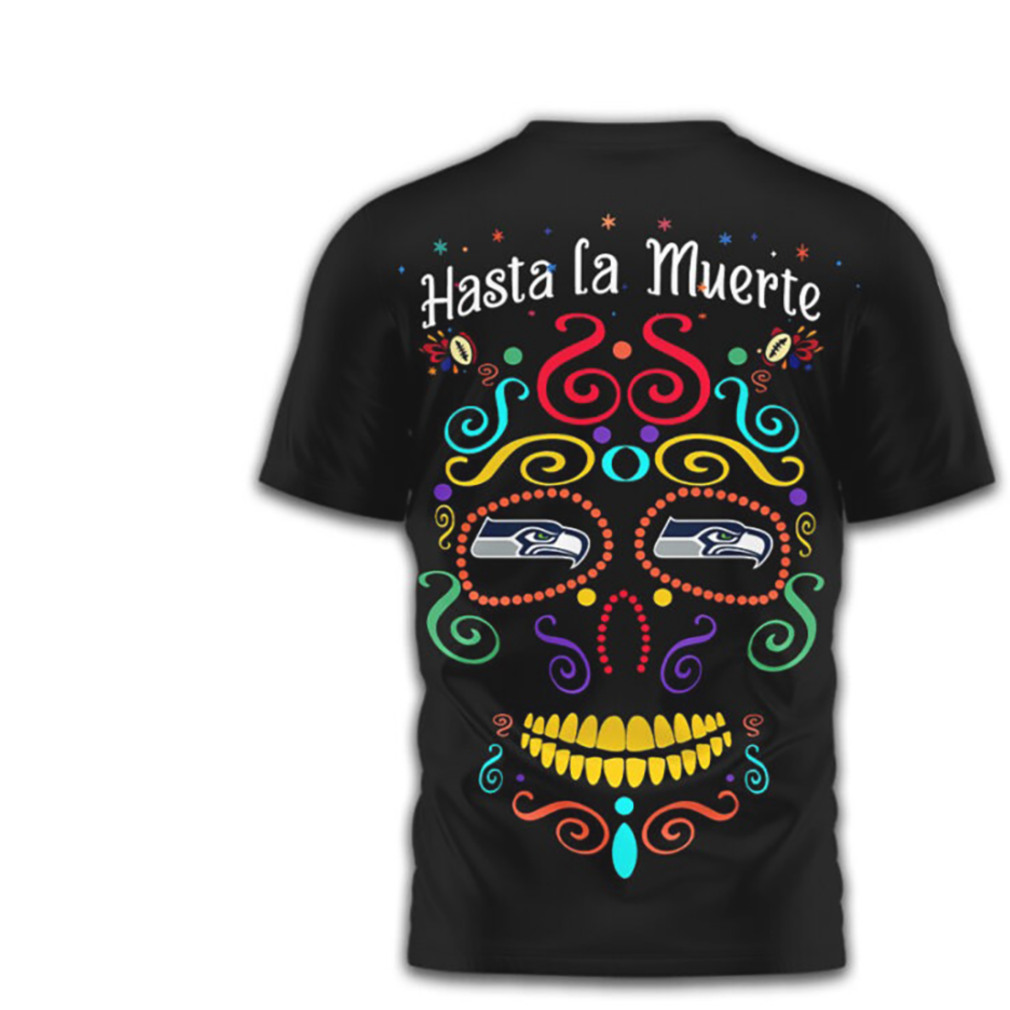 Seattle Seahawks Official NFL Day of the Dead 3D Shirt Seattle Seahawks Official NFL Day of the Dead 3D Shirt
