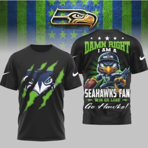 Seattle Seahawks Official NFL Go Hawks 3D Shirt