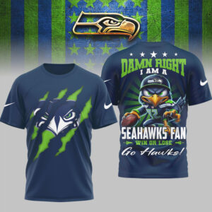 Seattle Seahawks Official NFL Go Hawks 3D Shirt