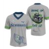 Seattle Seahawks Official Benito Bowl V neck Baseball Jersey Seattle Seahawks Official Benito Bowl V neck Baseball Jersey