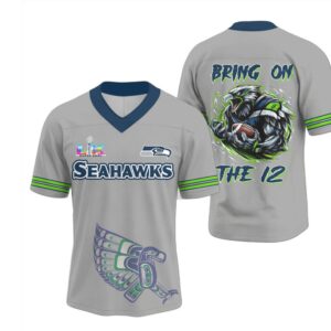 Seattle Seahawks Official V neck Baseball Jersey Seattle Seahawks Official V neck Baseball Jersey