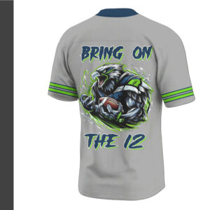 Seattle Seahawks Official V neck Baseball Jersey