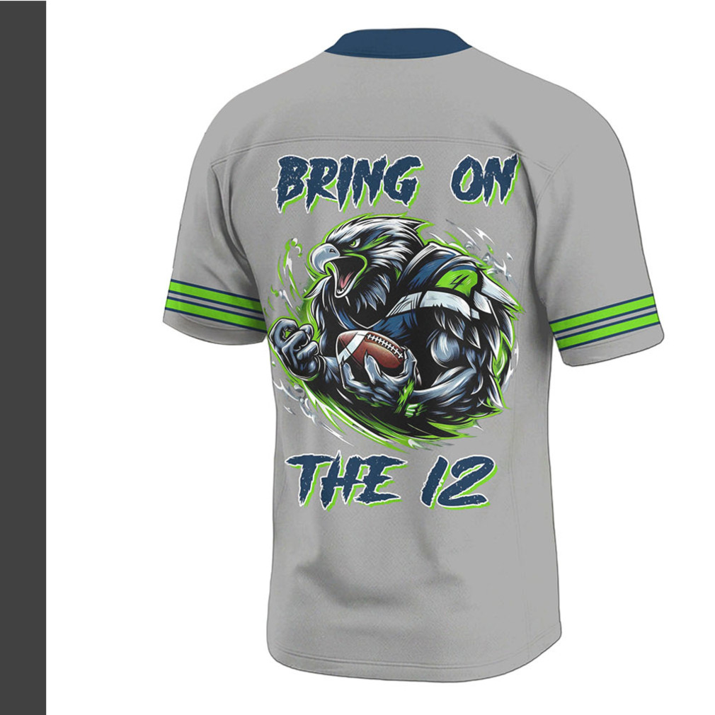 Seattle Seahawks Official V neck Baseball Jersey Seattle Seahawks Official V neck Baseball Jersey