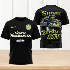 Shrek Beware Ogre Seattle Seahawks Dreamworks Movie Character Football T Shirt