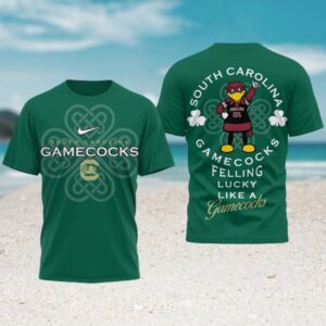 South Carolina Gamecocks St. Patrick’s Day Lucky Green Clover Fan tshirt South Carolina Gamecocks St. Patrick’s Day Lucky Green Clover Fan tshirt