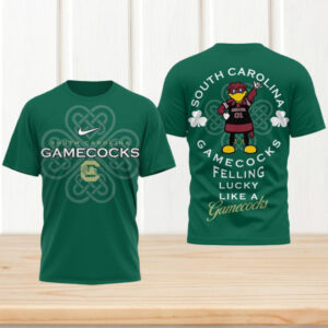 South Carolina Gamecocks St. Patrick's Day Lucky Green Clover Fan tshirt