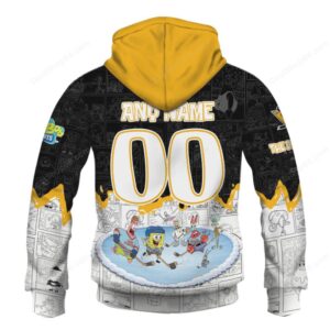 SquarePants on the Ice Pittsburgh Penguins Crossover NFL Hoodie