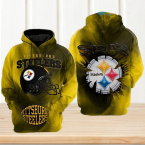 Steelers Hoodie 3D Football Helmet NFL Football Hoodie