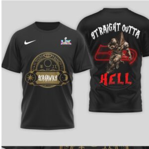 Straight Outta Hell Seattle Seahawks Pyramid Head Horror Mashup Training T Shirt