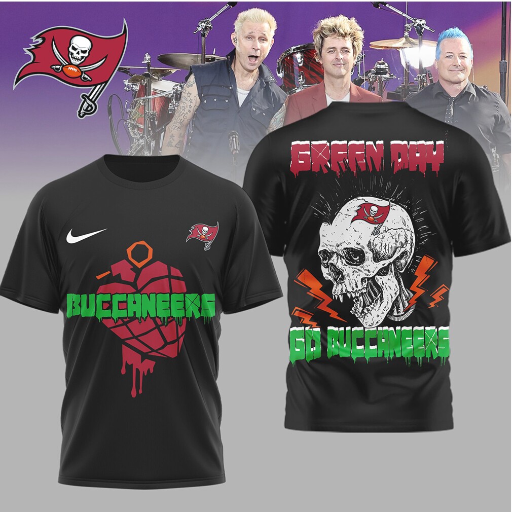 Tampa Bay Buccaneers Green Day Mohawk Skull Punk T Shirt Tampa Bay Buccaneers Green Day Mohawk Skull Punk T Shirt