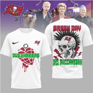 Tampa Bay Buccaneers Green Day Mohawk Skull Punk T Shirt