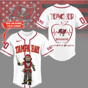 Tampa Bay Buccaneers Official NFL Teacher Appreciation Month Jersey Fan Shirt