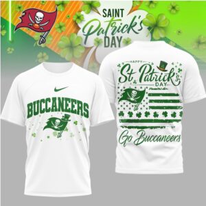 Tampa Bay Buccaneers St. Patrick's Day Lucky Shamrock Flag Nike Performance Fan Shirt