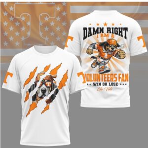 Tennessee VolunT Shirtrs Damn Right I Am A Fan Smokey Mascot Go Vols Shirt