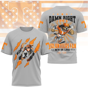 Tennessee VolunT Shirtrs Damn Right I Am A Fan Smokey Mascot Go Vols Shirt