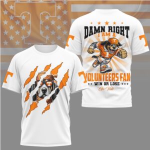 Tennessee VolunT Shirtrs Fan Damn Right Smokey Mascot Claw Rip Go Vols T Shirt