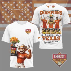 Texas Longhorns Cheez It Citrus Bowl Champions Bevo Mascot Trophy Fan T Shirt
