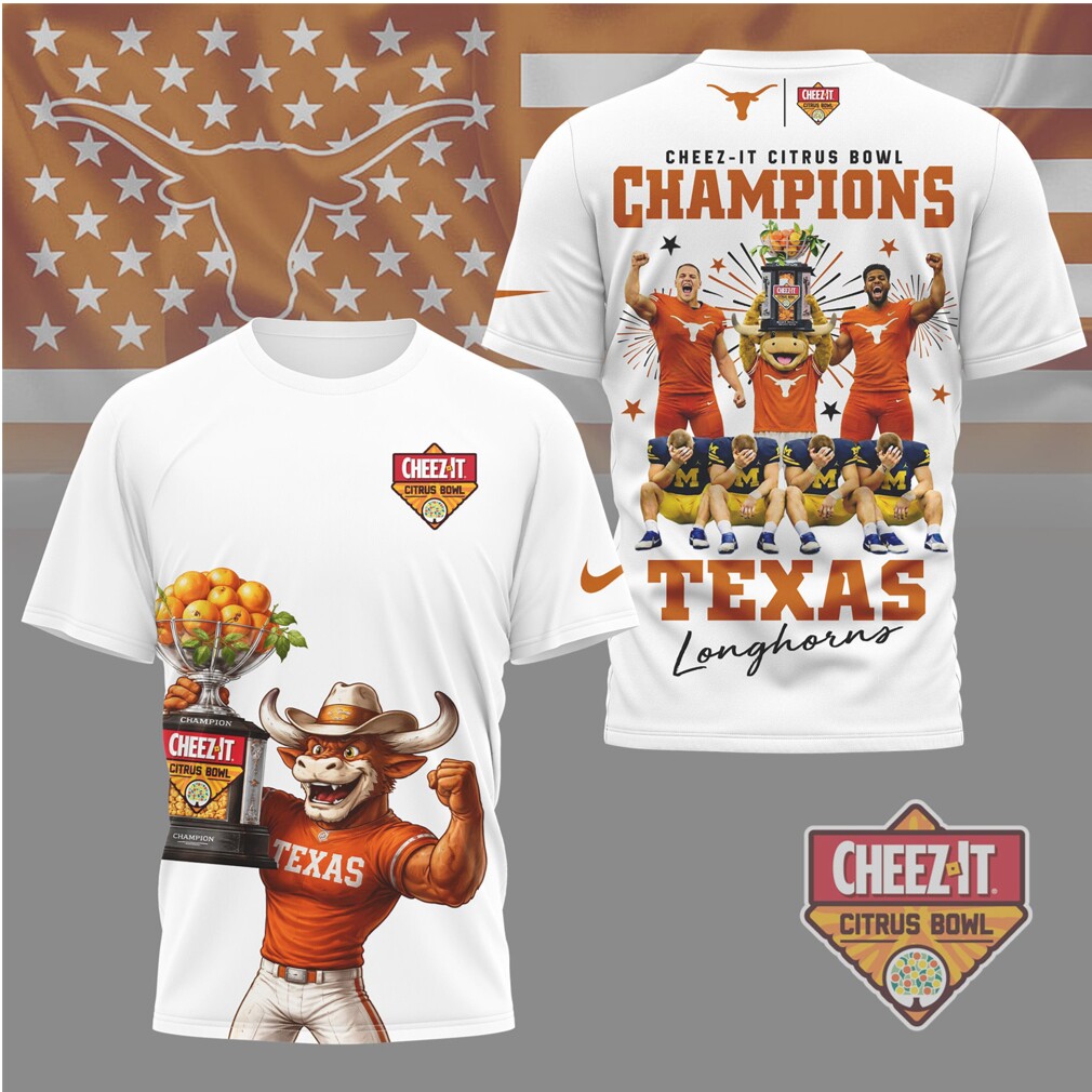 Texas Longhorns Cheez It Citrus Bowl Champions Bevo Mascot Trophy Fan T Shirt Texas Longhorns Cheez It Citrus Bowl Champions Bevo Mascot Trophy Fan T Shirt