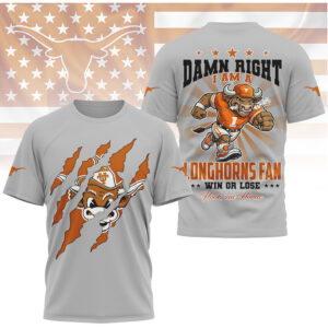 Texas Longhorns Damn Right I Am A Fan Bevo Mascot Hook Em Shirt