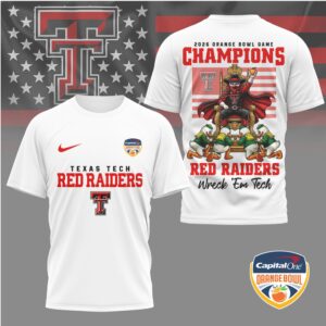 Texas Tech Red Raiders 2026 Orange Bowl Champions Mascot Football T Shirt