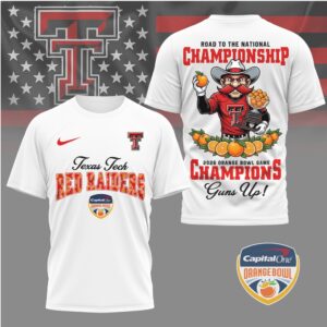 Texas Tech Red Raiders Orange Bowl Champions Guns Up National Championship Tee