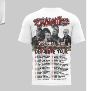 The Casualties Punk Rock Detonate Tour 2026 Vintage Graphic T Shirt Concert Shirt