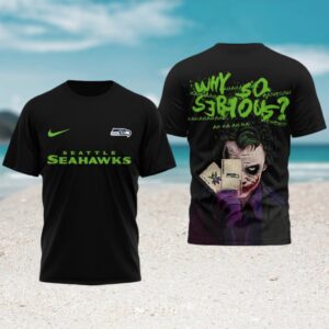 The Joker Why So Serious Seattle Seahawks DC Comics Villain Mashup T Shirt The Joker Why So Serious Seattle Seahawks DC Comics Villain Mashup T Shirt