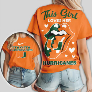 This Girl Loves Her Miami Hurricanes Lips Tongue Gameday Shirt This Girl Loves Her Miami Hurricanes Lips Tongue Gameday Shirt