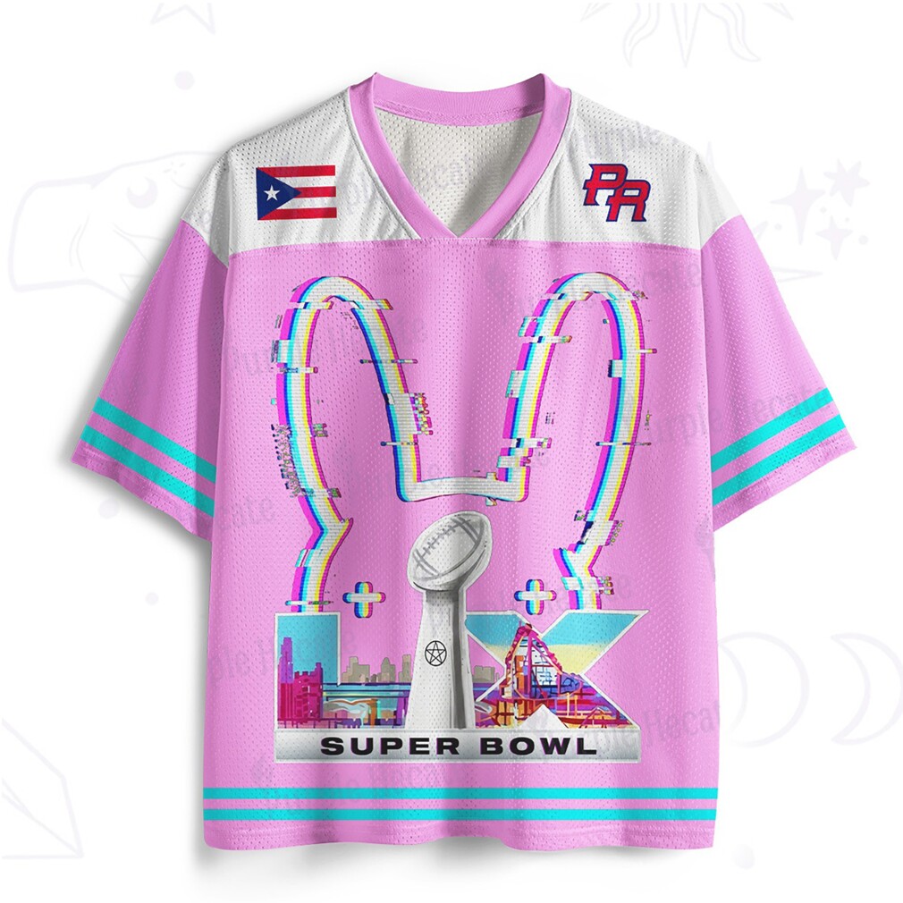 Vibrant Pink Bad Bunny Super Bowl LX Puerto Rico Glitch Performance Jersey Vibrant Pink Bad Bunny Super Bowl LX Puerto Rico Glitch Performance Jersey