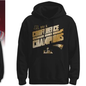 Vintage New England Patriots 2025 AFC Conference Champions Gold Foil Hoodie