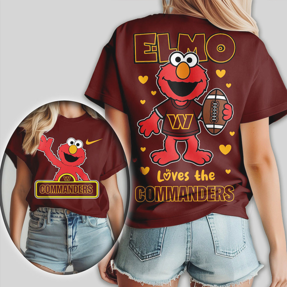Washington Commanders Football Official NFL Elmo Fan 3D Shirt Washington Commanders Football Official NFL Elmo Fan 3D Shirt