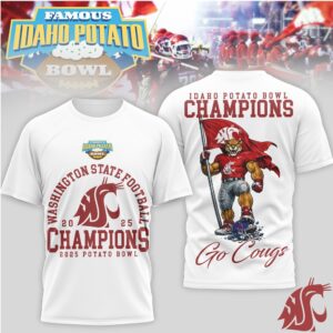 Washington State Cougars 2025 Potato Bowl Champions Football Fan Spirit Shirt